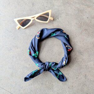 Vintage Echo Irish St. Patrick's Day Navy Blue Printed Square Scarf